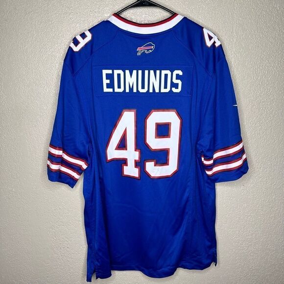 Buffalo Bills Jersey Mens Blue Red On Field #49 Tremaine Edmunds Nike Size XL - Picture 3 of 7